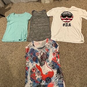 4 Juniors size XXL (16-18)- 3 short sleeve shirts & 1 tank top